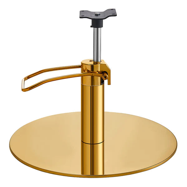 Salon Chair Hydraulic Pump and Round Base Set - Gold