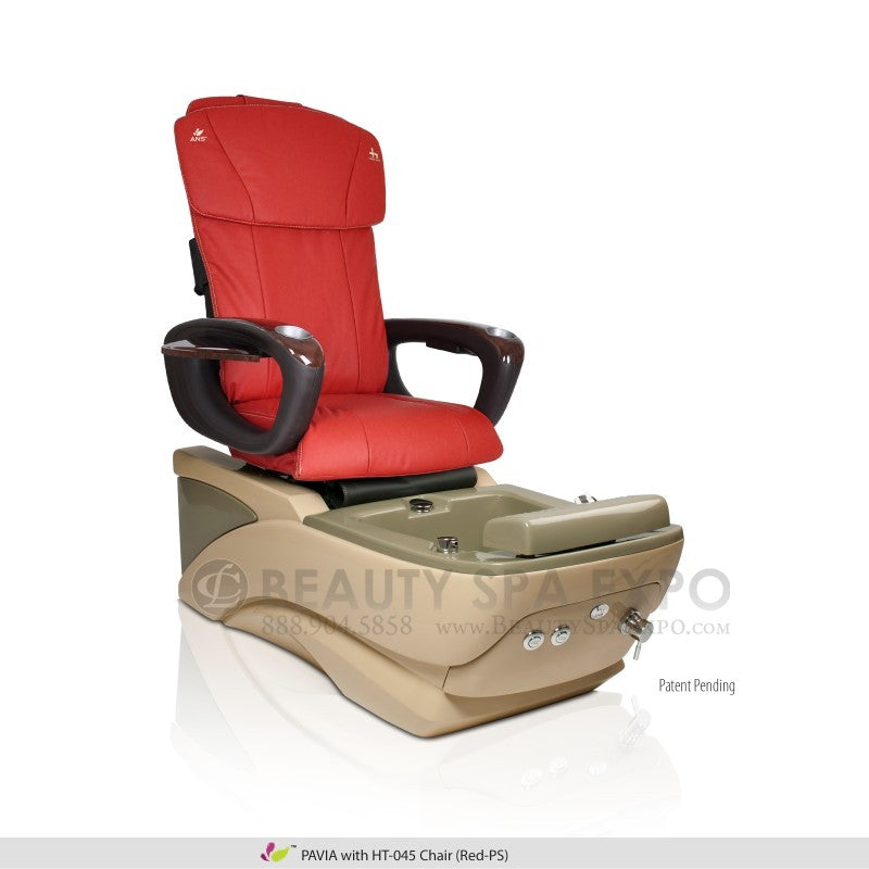 Pavia Pedicure Chair. HT 045 Red Seat Color