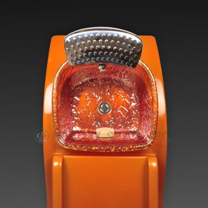 Tiwala Pedicure Chair. Glass bowl with ocean wave texture with 4 colors